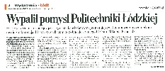 Wypalił pomysł Politechniki Łódzkiej